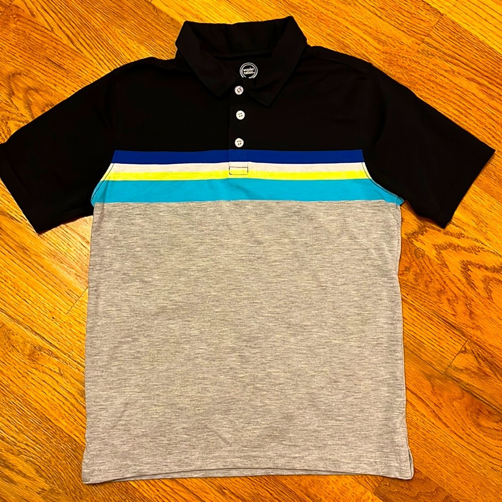 Cotton Blend striped polo
